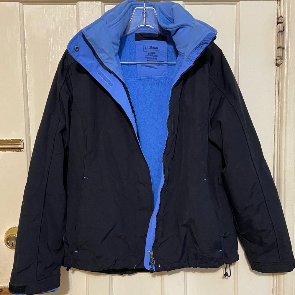 L.L.bean 3 in 1 men’s black & blue jacket small‎